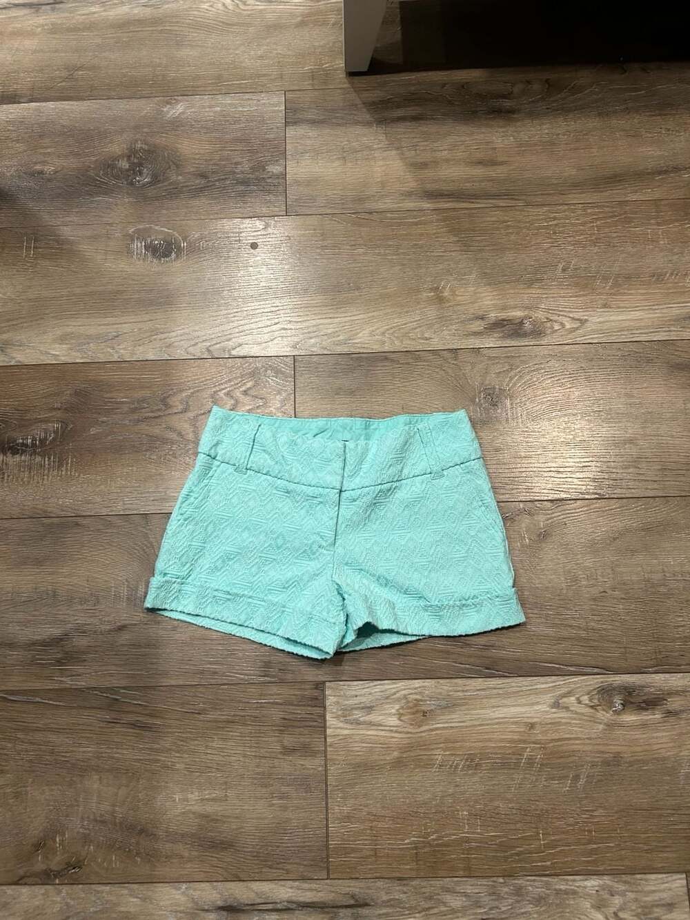 Maurices Mint Green Textured Cuffed Shorts Size 5/6